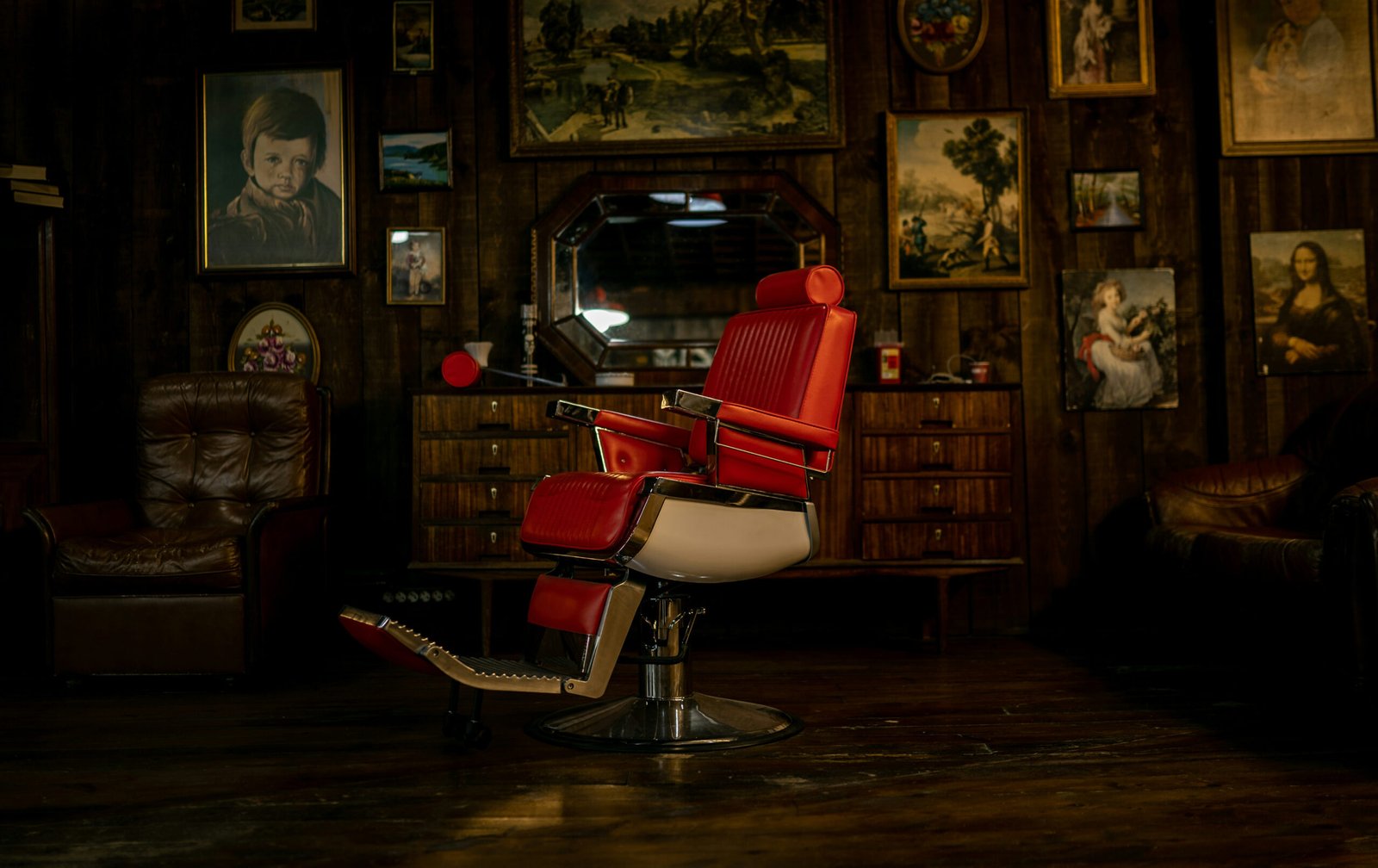 Vintage barber chair in classic shop